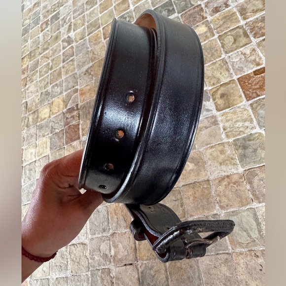 Men’s leather black belt - Picture 4 of 6